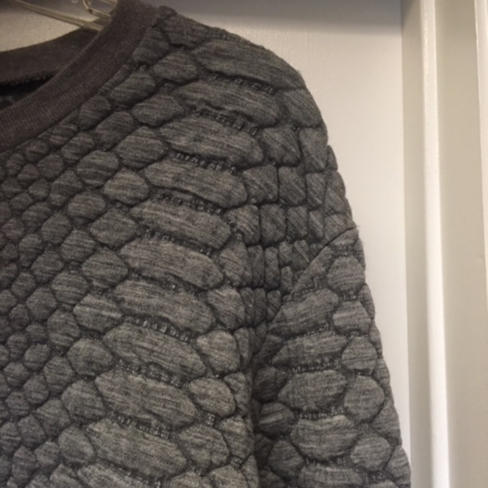 SANDRO Gray Tac Top Long Sleeve Textured Sz 2 Medium EUC - Picture 6 of 12